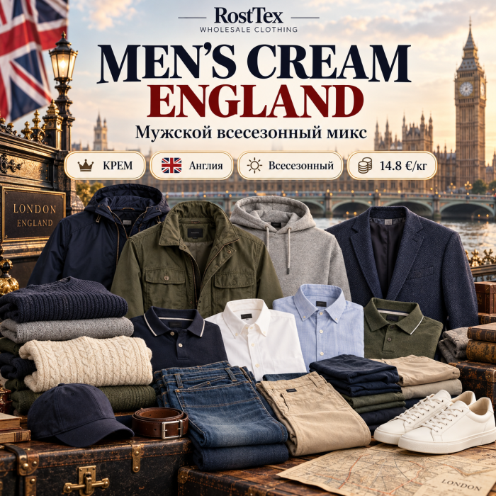 MEN SCREAM ENGLAND Мужской всесезонный микс КРЕМ Англия